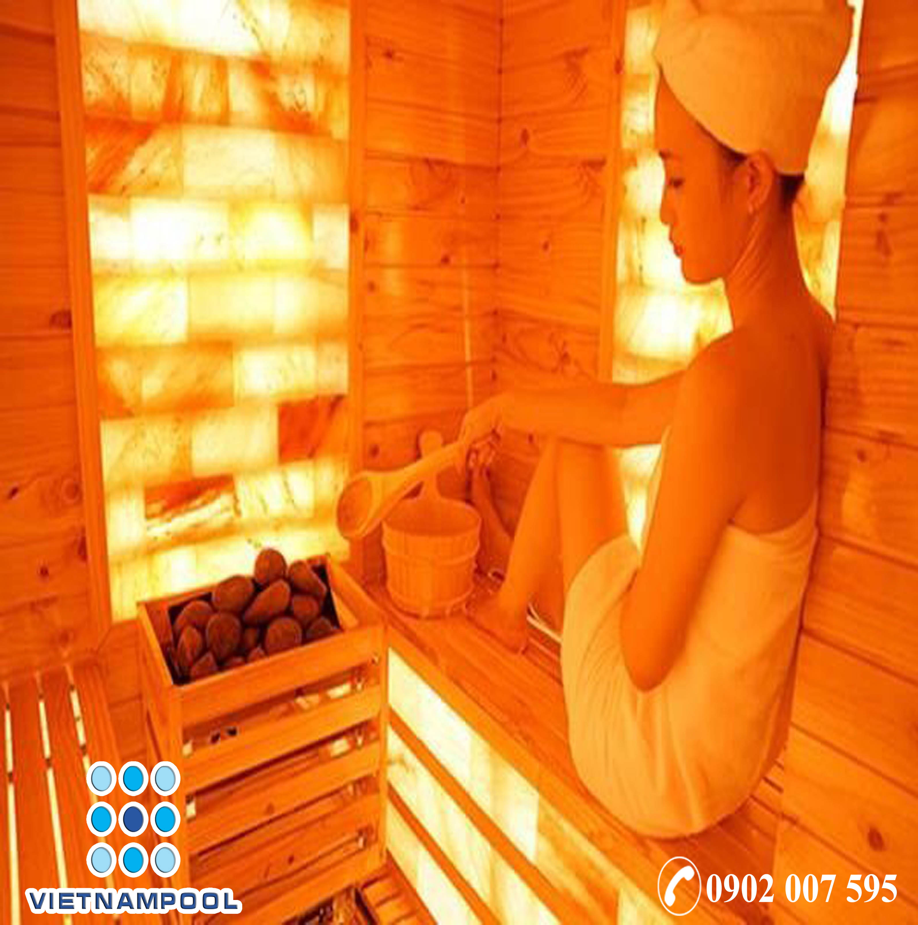 Phòng xông hơi bằng gỗ thông